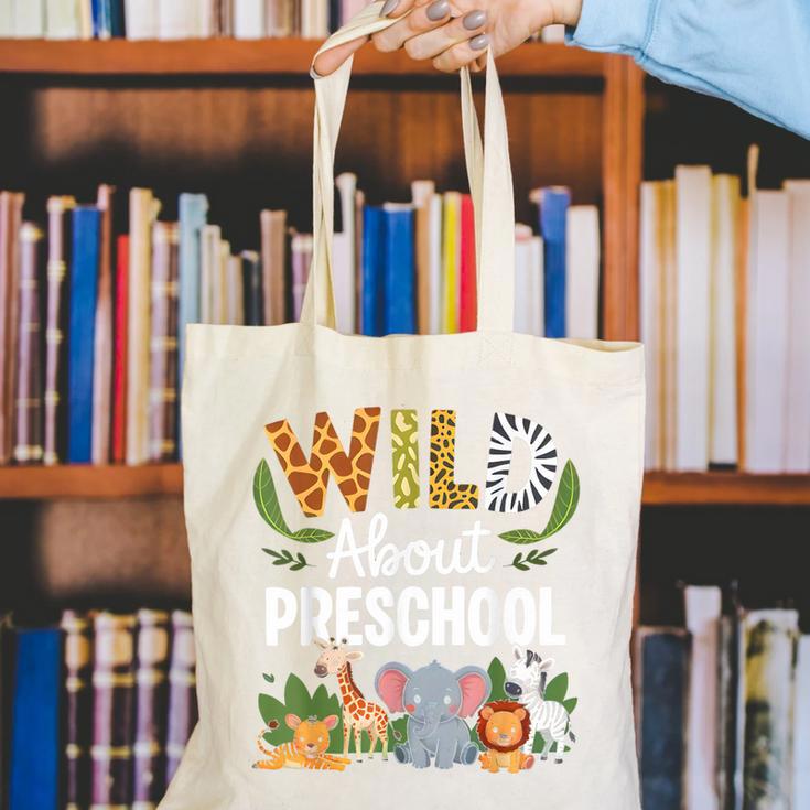 Wild About Preschool Back To School Jungle Theme Classroom Canvas Tote Bag Wild About Preschool Back To School Jungle Theme Classroom Canvas Tote Bag