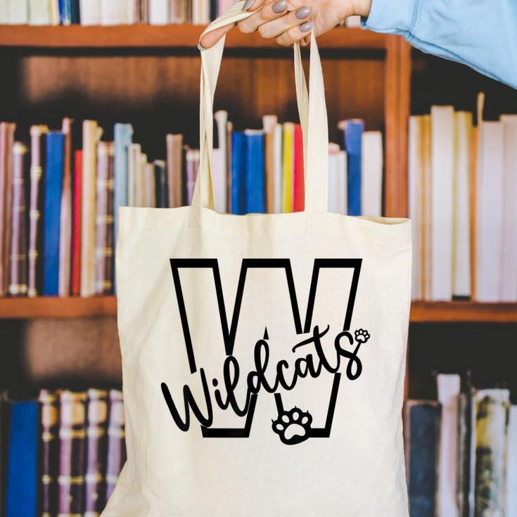 Wildcats School Sports Fan Team Spirit Mascot Back To School Canvas Tote Bag Wildcats School Sports Fan Team Spirit Mascot Back To School Canvas Tote Bag