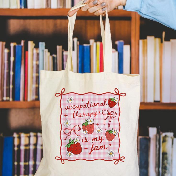 Women Occupational Therapy Cute Strawberry OT Back To School Canvas Tote Bag Women Occupational Therapy Cute Strawberry OT Back To School Canvas Tote Bag