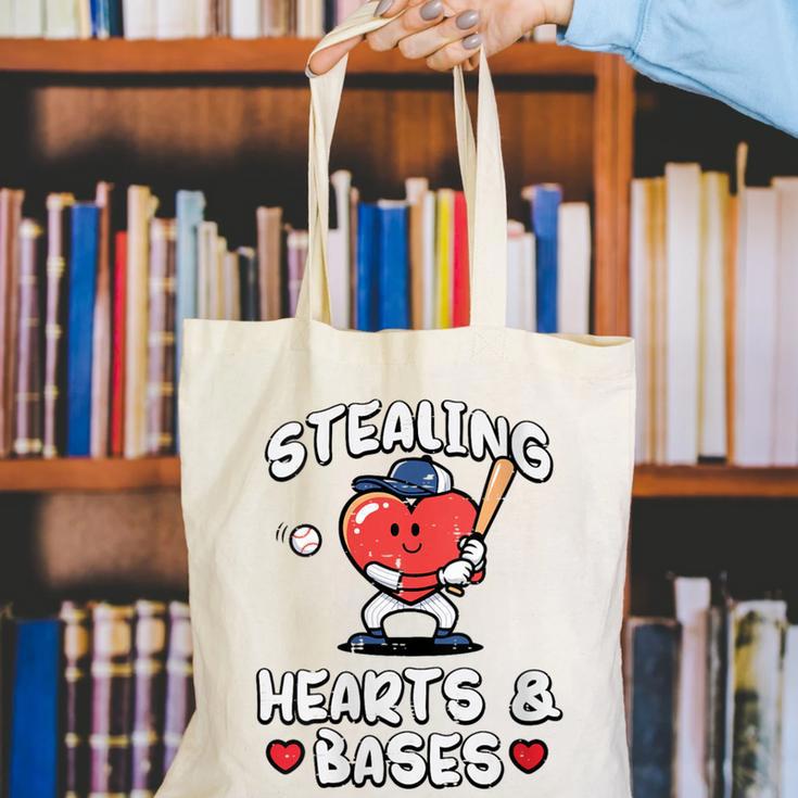 Women's Valentines Day Baseball Stealing Hearts Bases Boys Kids Men Canvas Tote Bag Women's Valentines Day Baseball Stealing Hearts Bases Boys Kids Men Canvas Tote Bag