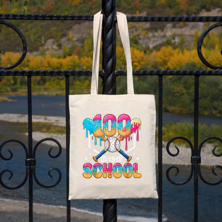 100 Days Of School Baseball Boys Kids 100th Day Of School Canvas Tote Bag