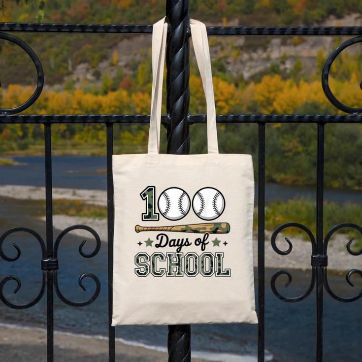 100 Days Of School Baseball Camo Boys School Teacher Canvas Tote Bag