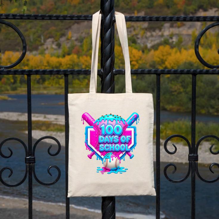 100 Days Of School Baseball Drip 100 Days For Boys And Kids Canvas Tote Bag