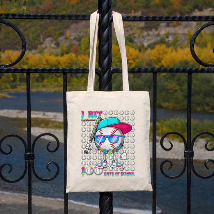 100 Days Of School Baseball Drip Ice Cream Boys Kids Canvas Tote Bag