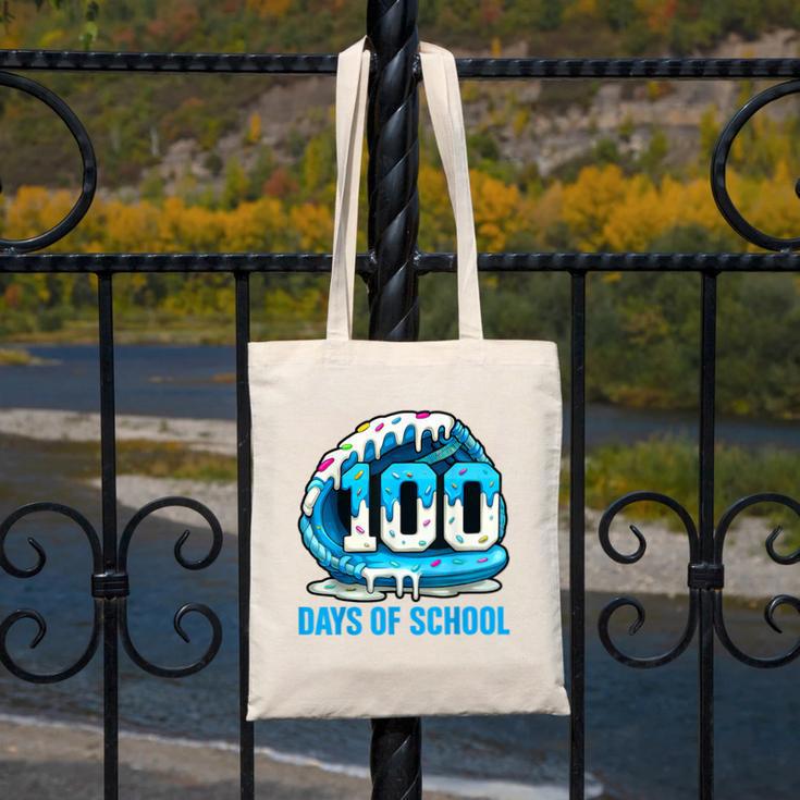 100 Days Of School Baseball Drip Ice Cream Kid Boy 100th Day Canvas Tote Bag