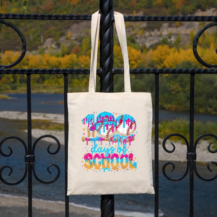 100 Days Of School Baseball Ice Cream For Boy Girl Kids Canvas Tote Bag