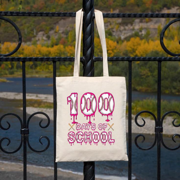 100 Days Of School Baseball Ice Cream Drip 100th Day Boys Canvas Tote Bag 100 Days Of School Baseball Ice Cream Drip 100th Day Boys Canvas Tote Bag