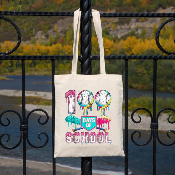 100 Days Of School Boys Kids 100th Day Of School Baseball Canvas Tote Bag