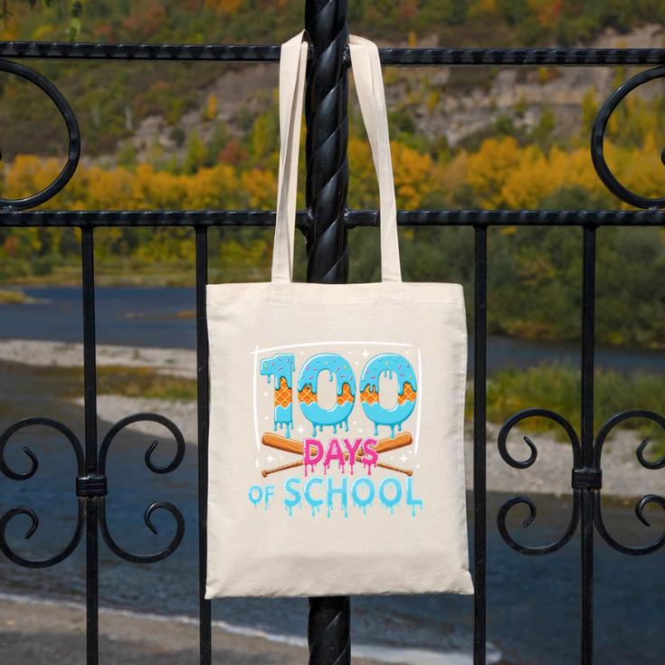 100 Days Of School Drip Ice Cream Baseball For Teacher Kids Premium Tri-Blend Canvas Tote Bag 100 Days Of School Drip Ice Cream Baseball For Teacher Kids Premium Tri-Blend Canvas Tote Bag