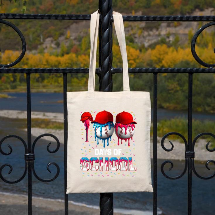 100 Days Of School Dripping Baseball 100th Day Teacher Boy Canvas Tote Bag 100 Days Of School Dripping Baseball 100th Day Teacher Boy Canvas Tote Bag