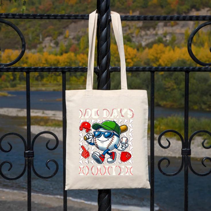 100 Days Smarter Baseball 100 Days Of School Boy Girl Kid Canvas Tote Bag