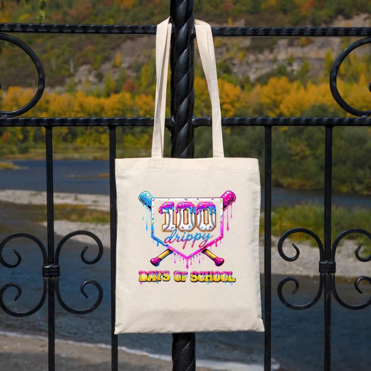 100 Drippy Days Of School Baseball For Boy Kids Canvas Tote Bag 100 Drippy Days Of School Baseball For Boy Kids Canvas Tote Bag