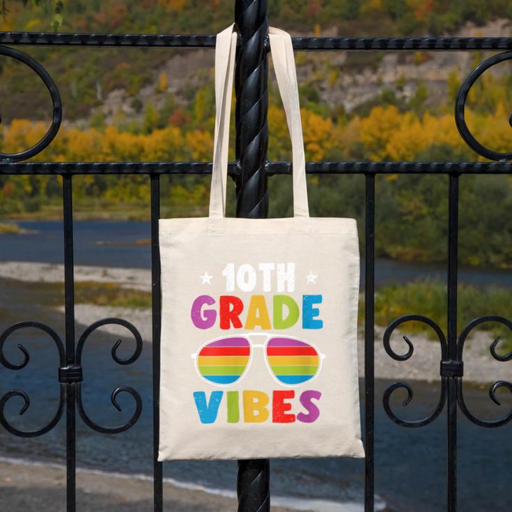 10th Grade Back To School Sunglasses Vibes Retro First Day Canvas Tote Bag 10th Grade Back To School Sunglasses Vibes Retro First Day Canvas Tote Bag