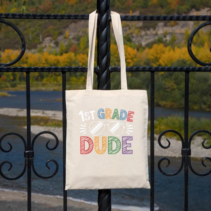 1st Grade Dude Sunglasses First Day Of Back To School Boys Canvas Tote Bag 1st Grade Dude Sunglasses First Day Of Back To School Boys Canvas Tote Bag