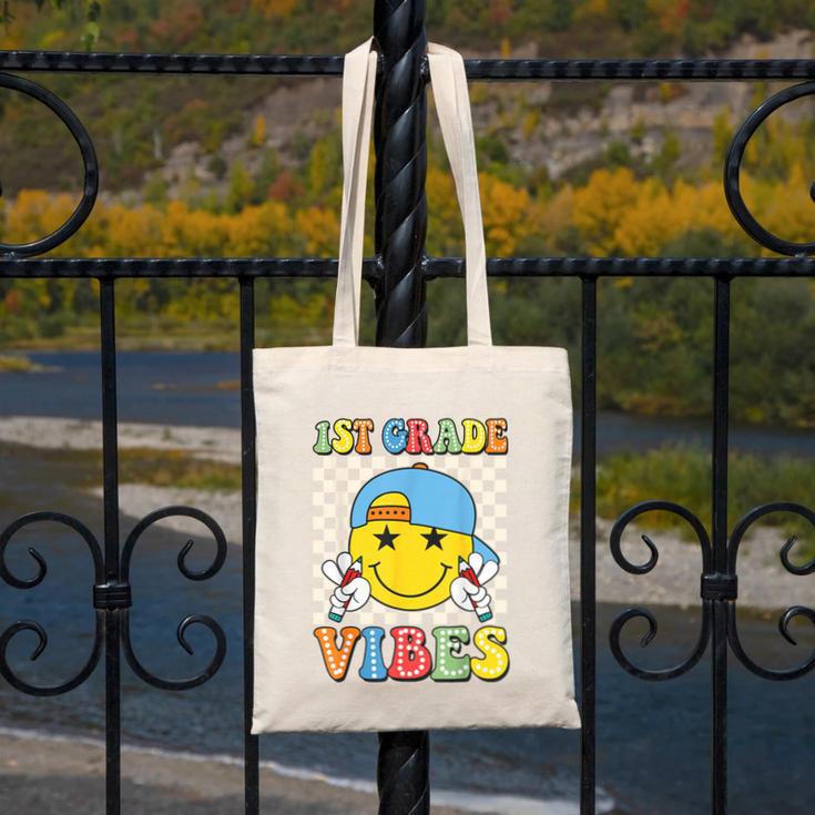 1st Grade Vibes Kids Back To School Class First Grade Boys Canvas Tote Bag 1st Grade Vibes Kids Back To School Class First Grade Boys Canvas Tote Bag