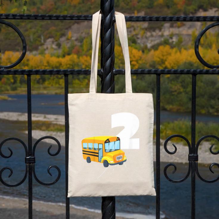 2nd Birthday School Bus Kids Back To School Themes Party Canvas Tote Bag 2nd Birthday School Bus Kids Back To School Themes Party Canvas Tote Bag
