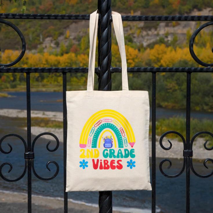 2nd Grade Vibes Back To School Rainbow Second Grade Canvas Tote Bag 2nd Grade Vibes Back To School Rainbow Second Grade Canvas Tote Bag
