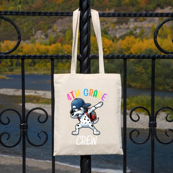 4th Grade Crew Dalmatian Dog Dabbing Back To School Premium Tri-Blend Canvas Tote Bag