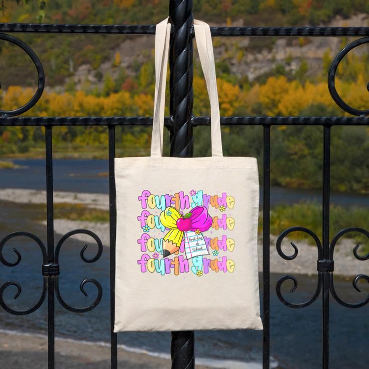 4th Grade For Girls Back To School First Day Fourth Grade Canvas Tote Bag 4th Grade For Girls Back To School First Day Fourth Grade Canvas Tote Bag
