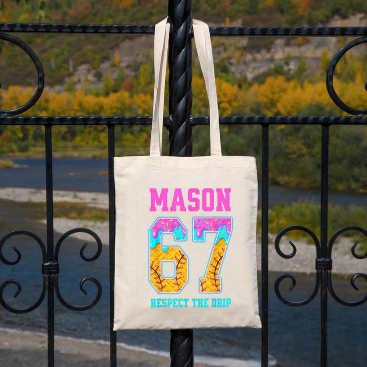 6 7 Mason Baseball Drip Canvas Tote Bag 6 7 Mason Baseball Drip Canvas Tote Bag