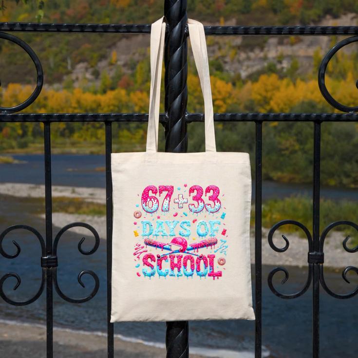 67 33 Days Of School Baseball Drip 100th Day Of School Boys Canvas Tote Bag