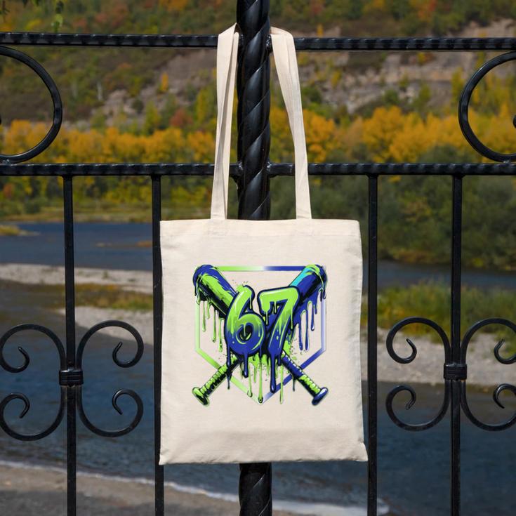 67 Baseball Drip Effect Urban Tee Style 6-7 Meme Graphic Canvas Tote Bag 67 Baseball Drip Effect Urban Tee Style 6-7 Meme Graphic Canvas Tote Bag