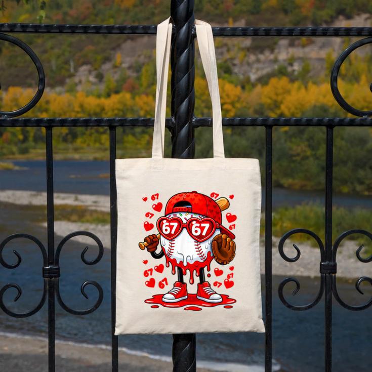 67 Baseball Drip Valentine's Day Canvas Tote Bag 67 Baseball Drip Valentine's Day Canvas Tote Bag