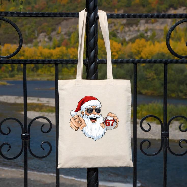 67 Baseball Santa Six Seven Meme Christmas Men Women Kids Canvas Tote Bag