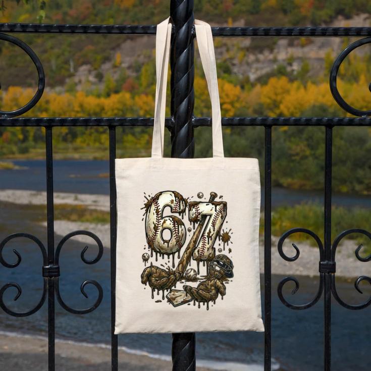67 Baseball Six Seven Baseball 6 7 Kids Boys Girls Canvas Tote Bag