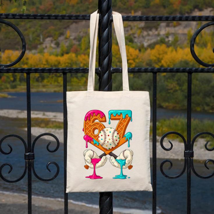 67 Ice Cream Drip Baseball Number 67 Player 67th Birthday Premium Tri-Blend Canvas Tote Bag 67 Ice Cream Drip Baseball Number 67 Player 67th Birthday Premium Tri-Blend Canvas Tote Bag