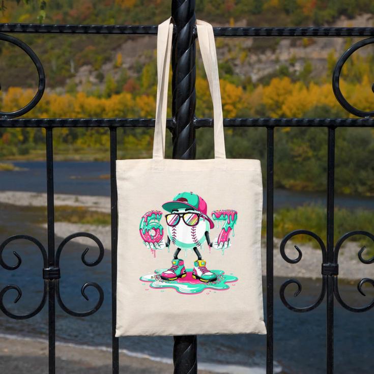 67 Meme Six Seven 6 7 Meme Baseball Ice Cream Drip Canvas Tote Bag
