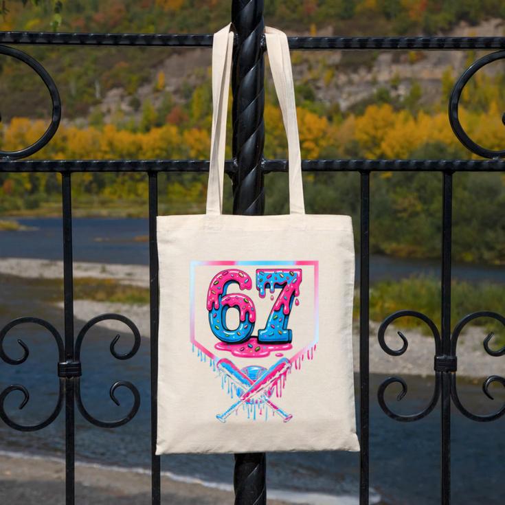 67 Six Seven Baseball Ice Cream Drip Cool Meme 67 Canvas Tote Bag