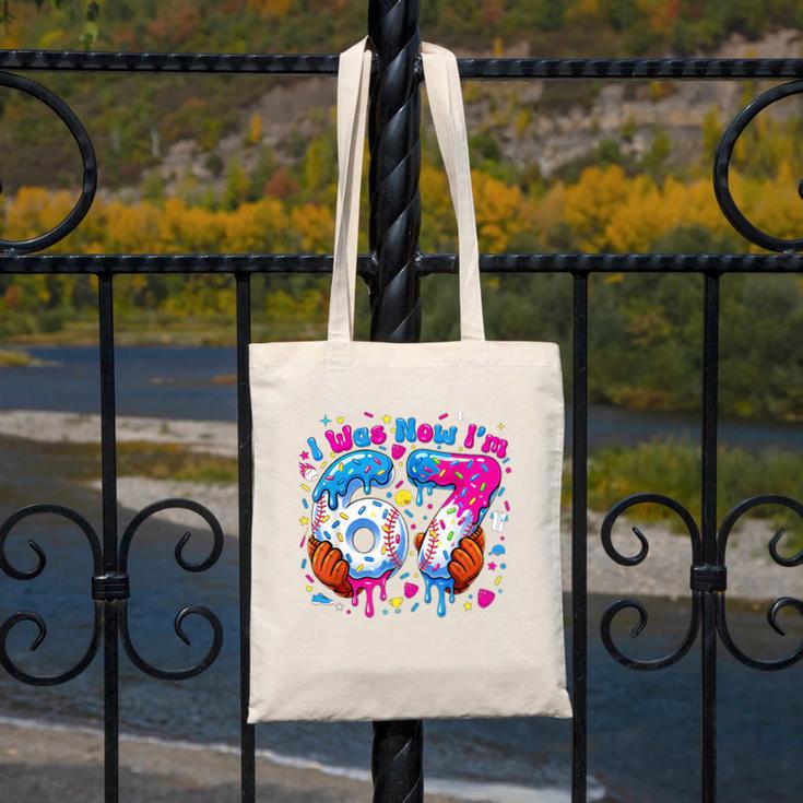 7th Birthday I Was 6 Now I'm 7 Baseball Ice Cream Drip Canvas Tote Bag 7th Birthday I Was 6 Now I'm 7 Baseball Ice Cream Drip Canvas Tote Bag
