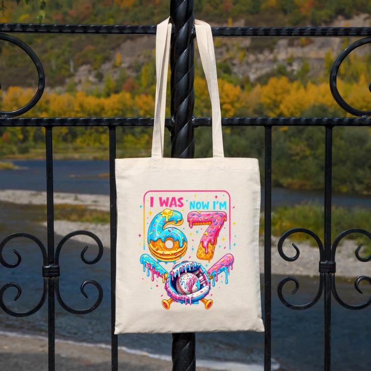 7th Birthday Boys I Was 6 Now I'm 7 Baseball Ice Cream Drip Canvas Tote Bag 7th Birthday Boys I Was 6 Now I'm 7 Baseball Ice Cream Drip Canvas Tote Bag