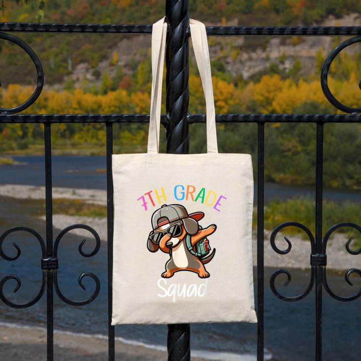 7th Grade Squad Dachshund Dabbing Kids Back To School Canvas Tote Bag 7th Grade Squad Dachshund Dabbing Kids Back To School Canvas Tote Bag