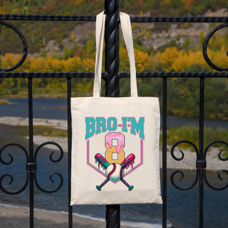 8th Birthday Boy Bro I'm 8 Years Old Baseball Theme Canvas Tote Bag