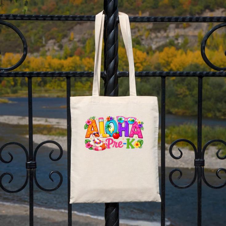 Aloha Pre-K Tropical Floral Beach Silly Goose Back To School Canvas Tote Bag