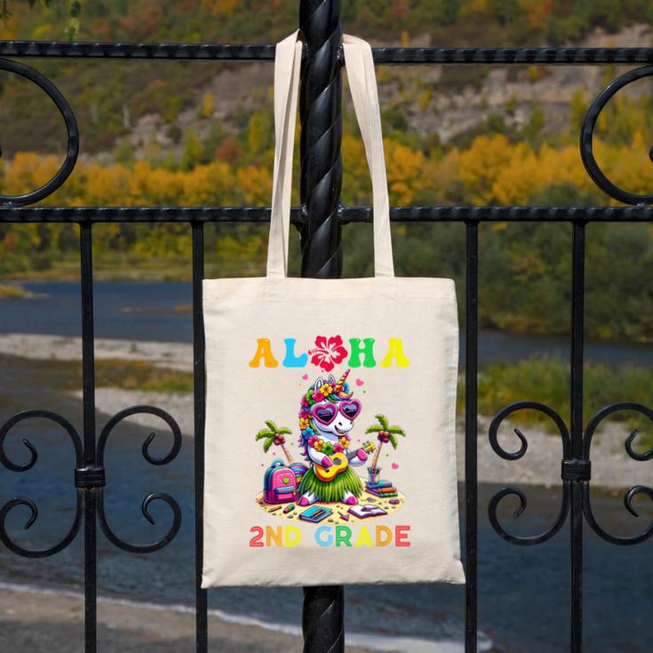 Aloha Second Grade Unicorn Hawaii Back To School Kids Girl Canvas Tote Bag Aloha Second Grade Unicorn Hawaii Back To School Kids Girl Canvas Tote Bag