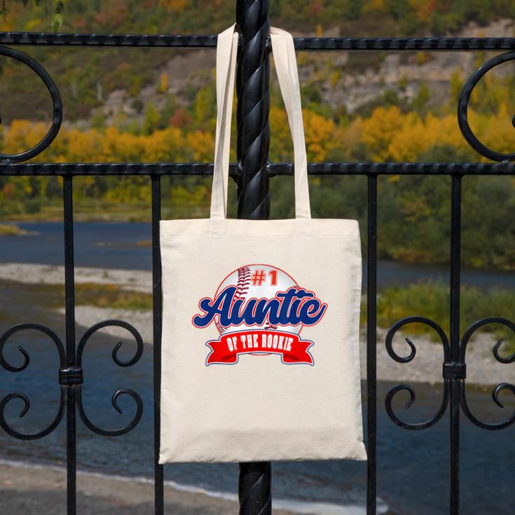 Auntie Rookie Of Year 1st Birthday Baseball Theme Matching Canvas Tote Bag
