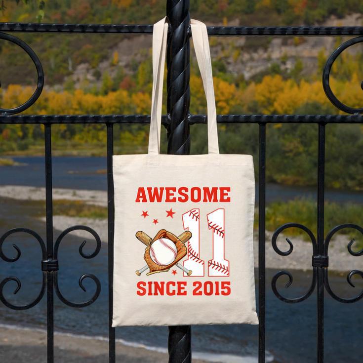 Awesome Since 2015 11 Year Old Boys Bday Baseball Theme Canvas Tote Bag
