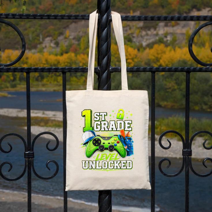 Back To School 1st First Grade Level Unlocked Gamer Kid Canvas Tote Bag Back To School 1st First Grade Level Unlocked Gamer Kid Canvas Tote Bag