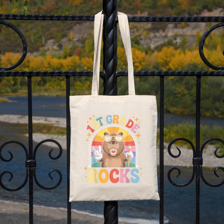 Back To School 1st Grade Capybara First Grade Rocks Canvas Tote Bag Back To School 1st Grade Capybara First Grade Rocks Canvas Tote Bag