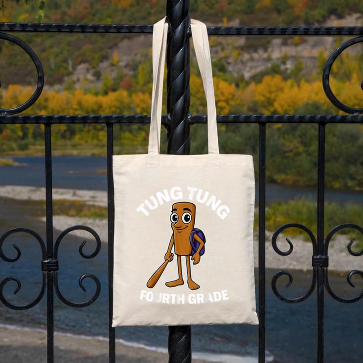 Back To School 4th Grade Italian Brainrot Tung Tung Sahur Canvas Tote Bag Back To School 4th Grade Italian Brainrot Tung Tung Sahur Canvas Tote Bag