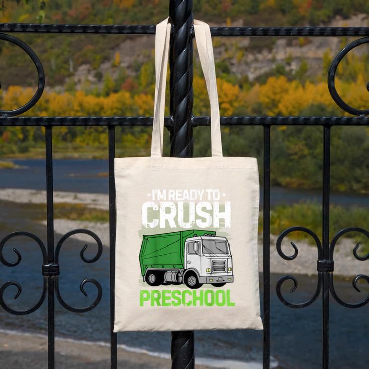 Back To School First Day Of Preschool Garbage Truck Boys Canvas Tote Bag Back To School First Day Of Preschool Garbage Truck Boys Canvas Tote Bag