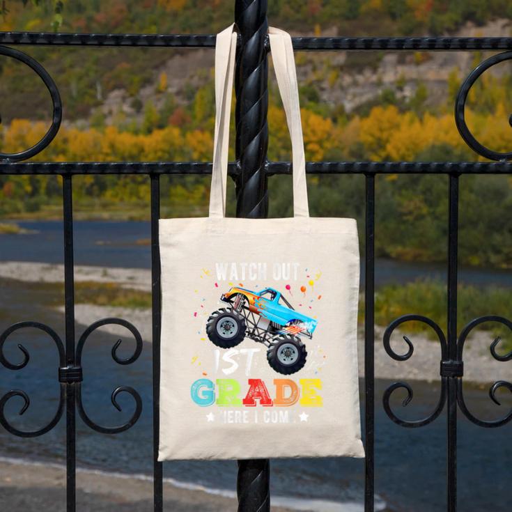 Back To School First Grade Here I Come For Boy Kids Truck Canvas Tote Bag Back To School First Grade Here I Come For Boy Kids Truck Canvas Tote Bag