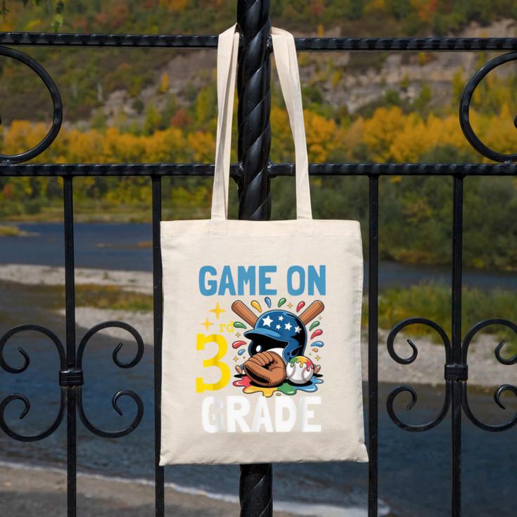 Back To School Game On Third Grade Baseball First Day Boys Canvas Tote Bag Back To School Game On Third Grade Baseball First Day Boys Canvas Tote Bag