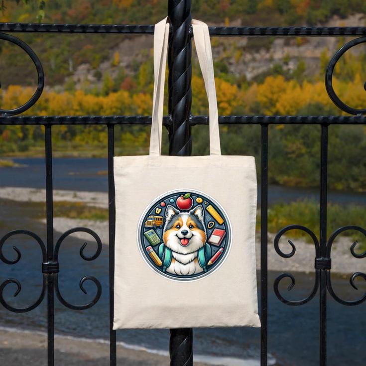 Back To School Icelandic Sheepdog Dog Boy Girls Student Kids Canvas Tote Bag
