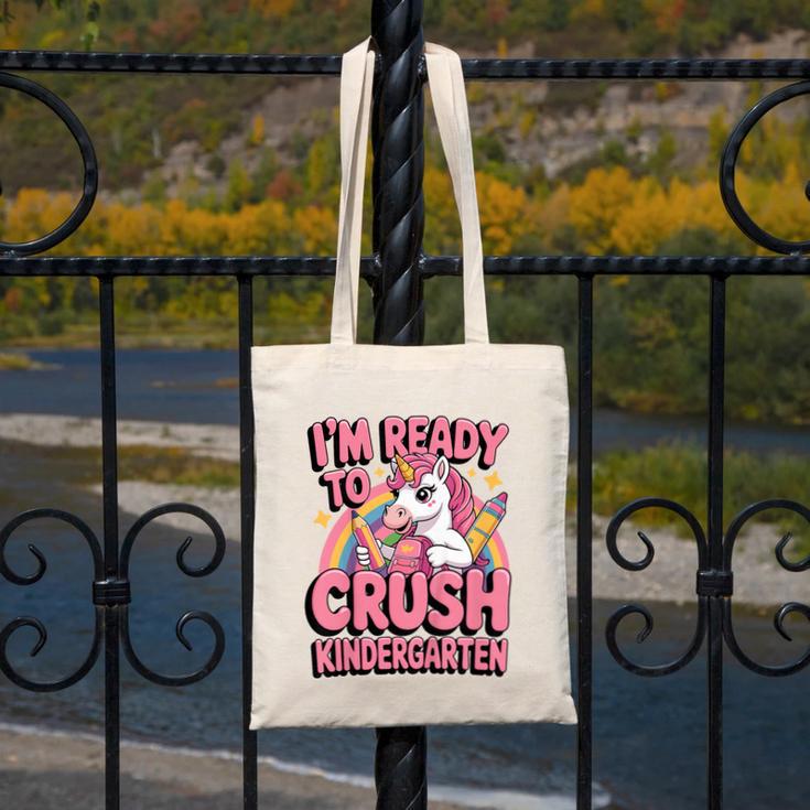 Back To School I'm Ready To Crush Kindergarten Unicorn Canvas Tote Bag Back To School I'm Ready To Crush Kindergarten Unicorn Canvas Tote Bag