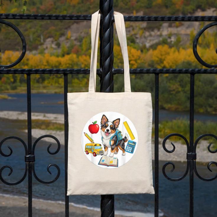 Back To School Miniature American Shepherd Dog Boys Girls Canvas Tote Bag Back To School Miniature American Shepherd Dog Boys Girls Canvas Tote Bag