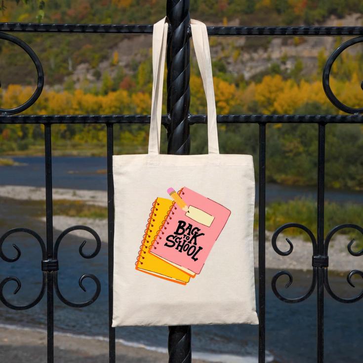 Back To School Notebook And Pencil Graphic Design Premium Tri-Blend Canvas Tote Bag